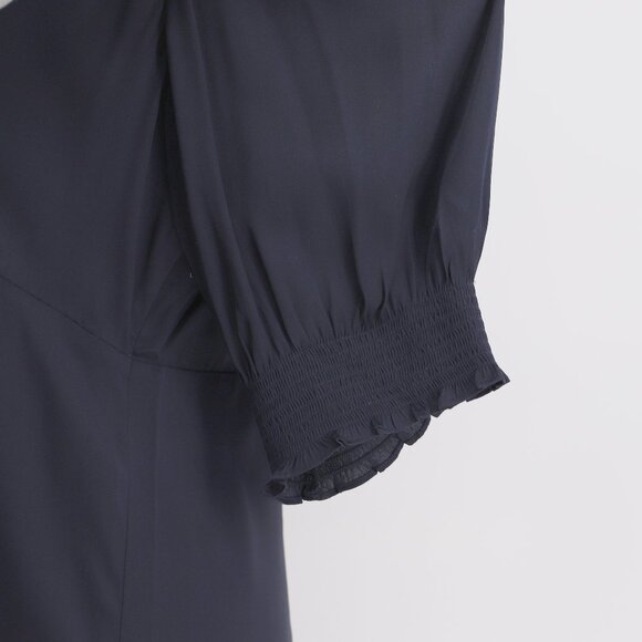 QUINCE Washable Stretch Silk Puff Sleeve Mini Dress in Navy Size XL - Picture 6 of 8